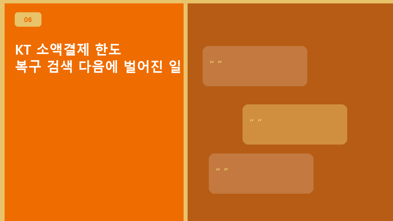 KT 소액결제 한도, 복구 검색 다음에 벌어진 일
